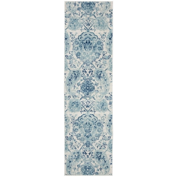 SAFAVIEH Madison Hope Floral Paisley Runner Rug, Cream/Turquoise, 2'3" x 16'