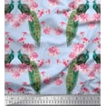 thumbnail image 1 of Soimoi Poly Georgette Fabric Floral & Peacock Bird Print Sewing Fabric Yard 52 Inch Wide, 1 of 3