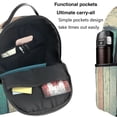 thumbnail image 5 of Lsque Hardwood Pattern Backpack – School Travel Canvas Daypack with Ergonomic Padded Straps, Multiple Compartments & Leather Handle, 5 of 5