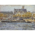 thumbnail image 2 of Frédéric Houbron 14x11 Black Ornate Wood Framed Double Matted Museum Art Print Titled: The Quai De L'Hotel-De-Ville and the Saint-Gervais-Saint-Protais Church (1899), 2 of 5