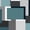 Square 05, variant on Manfei Abstract Geometric Twin Sheets, Teal Gray Black WhiteSquare Bedding, Black Reversible 3pcs1 Flat Sheet 1 Fitted Sheet 1 Pillowcase
