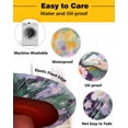 thumbnail image 3 of nqOlkjepod Teal Spring Floral Round Tablecloth, Fitted Table Cover with Elastic for 36"-44" Round Tables, Modern Oil Painted Daisy Botanical Table Cloth Outdoor Dinning Party Waterproof Tablecloths, 3 of 6