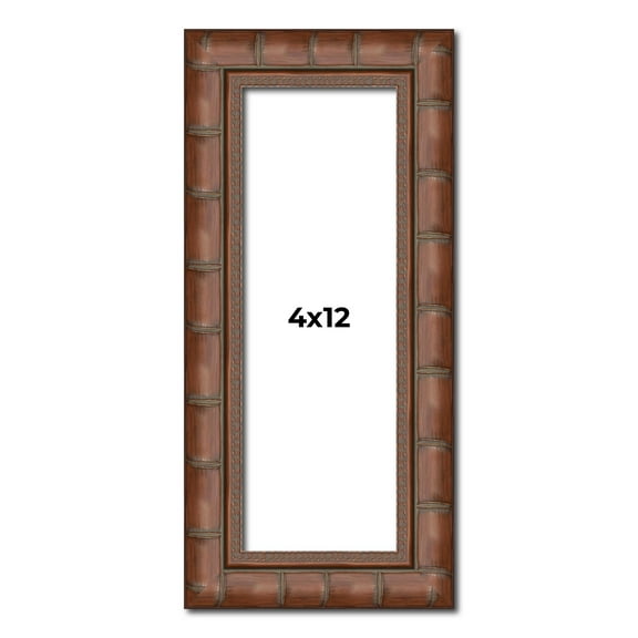 4x12 In Dark Brown Bamboo Real Wood Picture Frame Width 1.5 inches | Interior Frame Depth 0.5