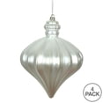 thumbnail image 3 of Vickerman 6" Silver Matte Onion Drop Christmas Ornament, 4 per pack, 3 of 4