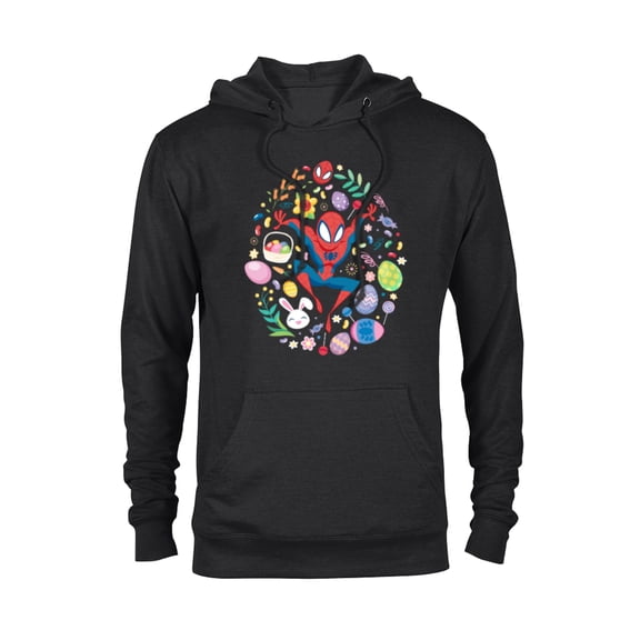 Marvel Spider-Man Cartoon Easter Egg - Pullover Hoodie for Adults - Customized-Black