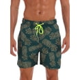 thumbnail image 6 of Frontwalk Mens Swimsuit Drawstring Beach Pants Pocket Boardshorts Summer Holiday Hawaiian Bathing Suit High Waist Swim Shorts Green Pineapple A 3XL, 6 of 8