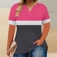 thumbnail image 3 of Mujeres Tops Casual V-Cuello Impreso Oversized Mangas Cortas Camiseta Top, Poliéster Verano Primavera, 3 of 5