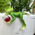thumbnail image 7 of Frog Garden Decor, Garden Frogs Outdoor Decor, Tipsy Frog, Flower Pot Hugger Resin Hanging Frogs Figurine, Small Frogg Figurine Holding Wine Bottle Resin Frogs for Home Gardens (Style B), 7 of 7