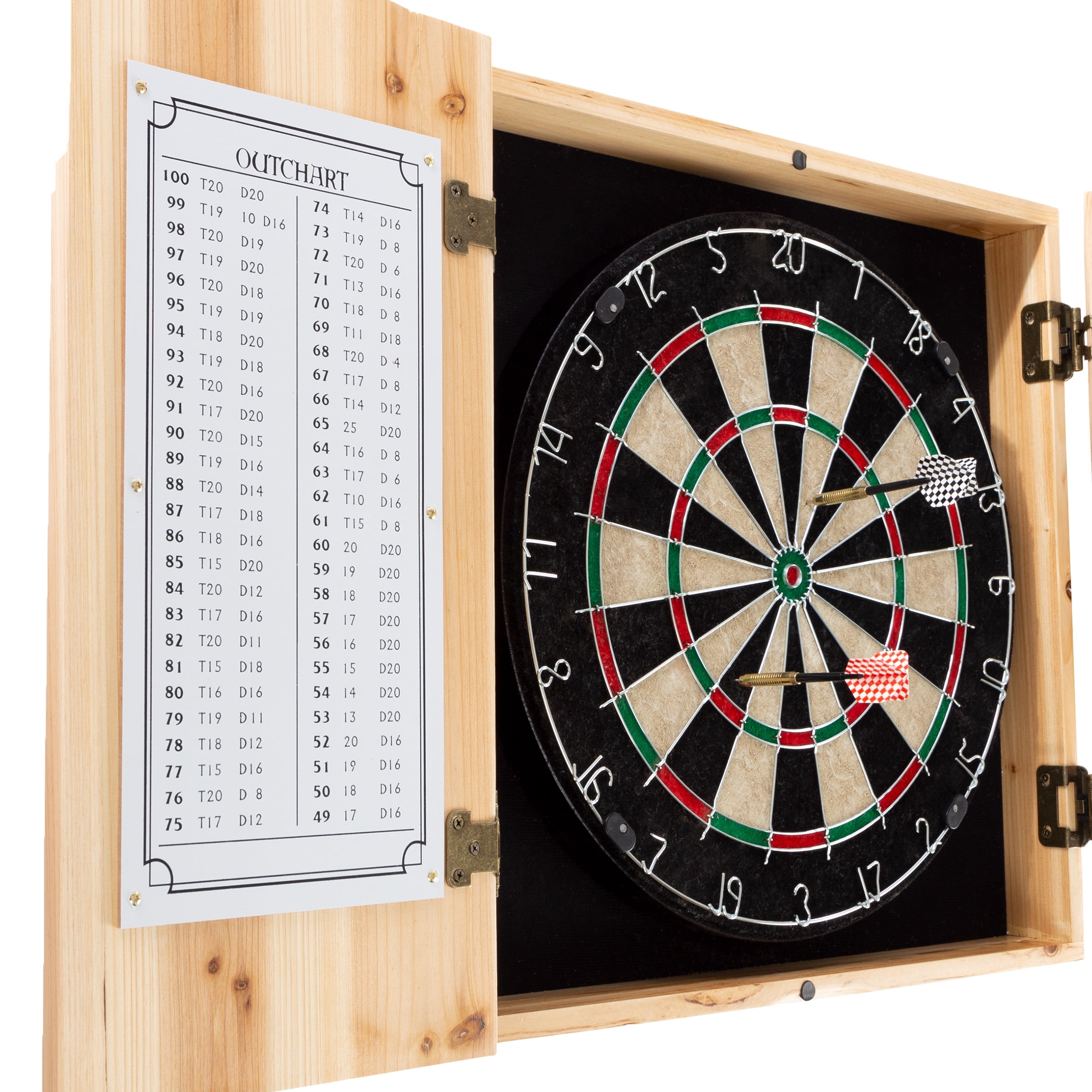 Coca-Cola Better With Coke Dart Board Cabinet Set with 6 Steel Tip Darts