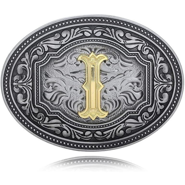 KDG Vintage Fashion Western Belt Buckle Initial Letters from ABC to Xyz Cowboy Rodeo Belt Buckle for Men and Women, Best Gift, Men's, Size: One size