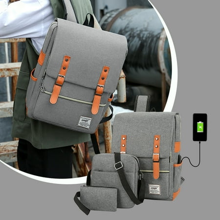 VOAVEKE Storage Bags Storage And Organization Travel Laptop Backpack Large Women s Men s Travel Backpack 17 In Business Backpack With Crossbody And Coin Purse College Bag Three Piece