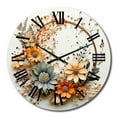 thumbnail image 2 of Designart "Floral Wreath in Beige and Orange I" Floral Oversized Wall Clock, 2 of 5