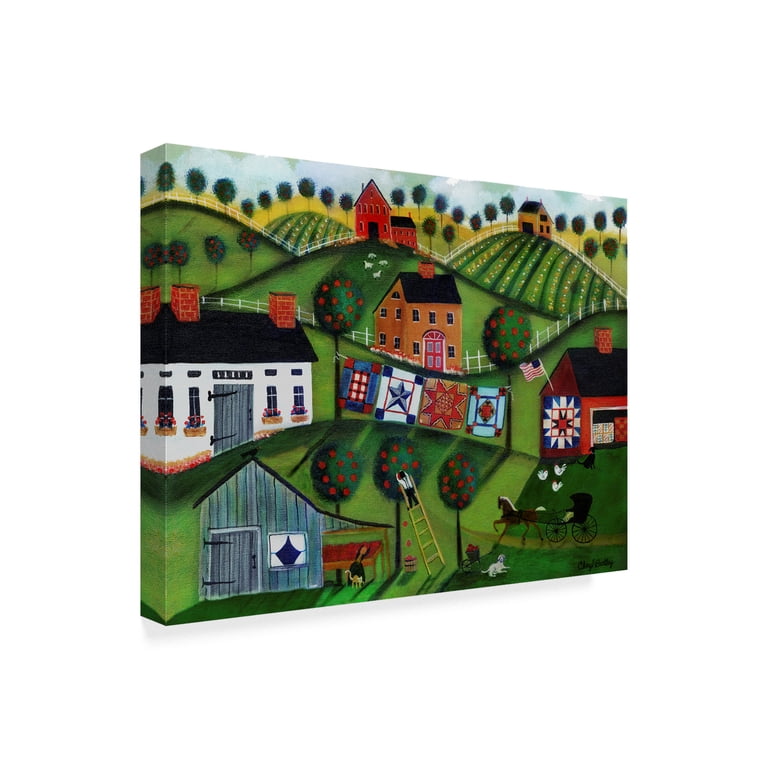 Trademark Fine Art 'Amish Folk Art Quilts' Canvas Art by Cheryl