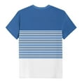 thumbnail image 7 of Olyvenn Womens T Shirts Short Sleeve Pleated Dressy Casual Scooped Neck Summer Button Tops Color Block Striped Blouses Blue XL, 7 of 7