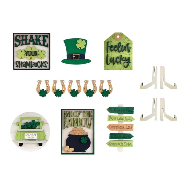 Decoraciones de San Patricio Carteles de mesa Arte decorativo para festivales de oficina Estilo D Gloria Decoraciones de San Patricio