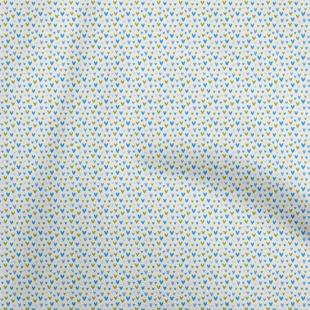 oneOone Velvet Light Blue Fabric Valentine Heart Craft Projects Decor Fabric Printed By The Yard 58 Inch Wide