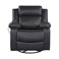 thumbnail image 3 of Détendez-vous dans un Fauteuil Inclinable Pivotant Morgan en Tissu Noir, 3 of 5