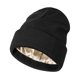 thumbnail image 4 of Gorro de punto de invierno con forro de satén y diseño con puños, suave, unisex Negro, 4 of 9