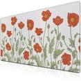 thumbnail image 1 of Tapis de Souris de Jeu Coquelicots Rouges - Grand Tapis de Bureau, Base en Caoutchouc Antidérapante, Imperméable avec Bords Cousus, Parfait pour Travail/jeu/bureau/maison, 35.4x15.7 Pouces, 1 of 6