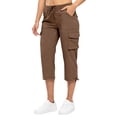 thumbnail image 5 of Dwellite Womens Quick Dry Cargo Capris with Pockets Loose Fit Casual Capri Pants Dressy Lightweight Ladies Baggy Cargo Pants for Hiking Orange 2XL, 5 of 6