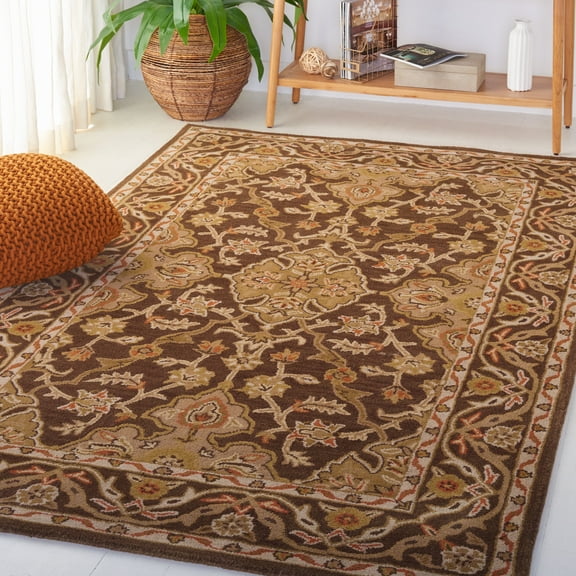 SAFAVIEH Classic Roxanne Oriental Wool Area Rug, Brown, 4' x 6'