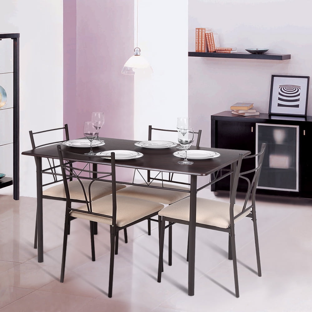 Ikayaa 5 Pieces Dining Sets Modern, Kitchen Table And Chair Set For 4 Persons