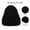 Black, variant on Unisex Distressed Ribbed Knit Pointed Hat, Warm Cuffed Winter Slouchy Pullover Cap for Men Women