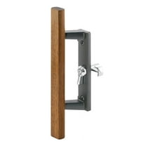 Black Diecast with Hardwood Handle Surface Hook Sliding Patio Door Pull