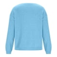 thumbnail image 6 of NTACZA Loose Fitting Sweater Women Blue V Neck Plus Size Sweater Long Sleeve Cozy Pullover Knit Tops Women Jumper XL, 6 of 7