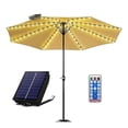 thumbnail image 3 of Mistaha Outdoor Solar Powered LED Umbrella String Lights with 8 Modes and Remote Control - Warm White Lighting for Beach Sunshade Canopy Camping Tent, USB and Solar Powered, 104 LED Beads, IP67, 3 of 7