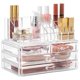 thumbnail image 1 of Acrylic Clear Dustproof Makeup Storage Organizer Drawers Large Skin Care Cosmetic Display Cases for Bathroom Stackable Storage Box with 4 Drawers for, 1 of 4