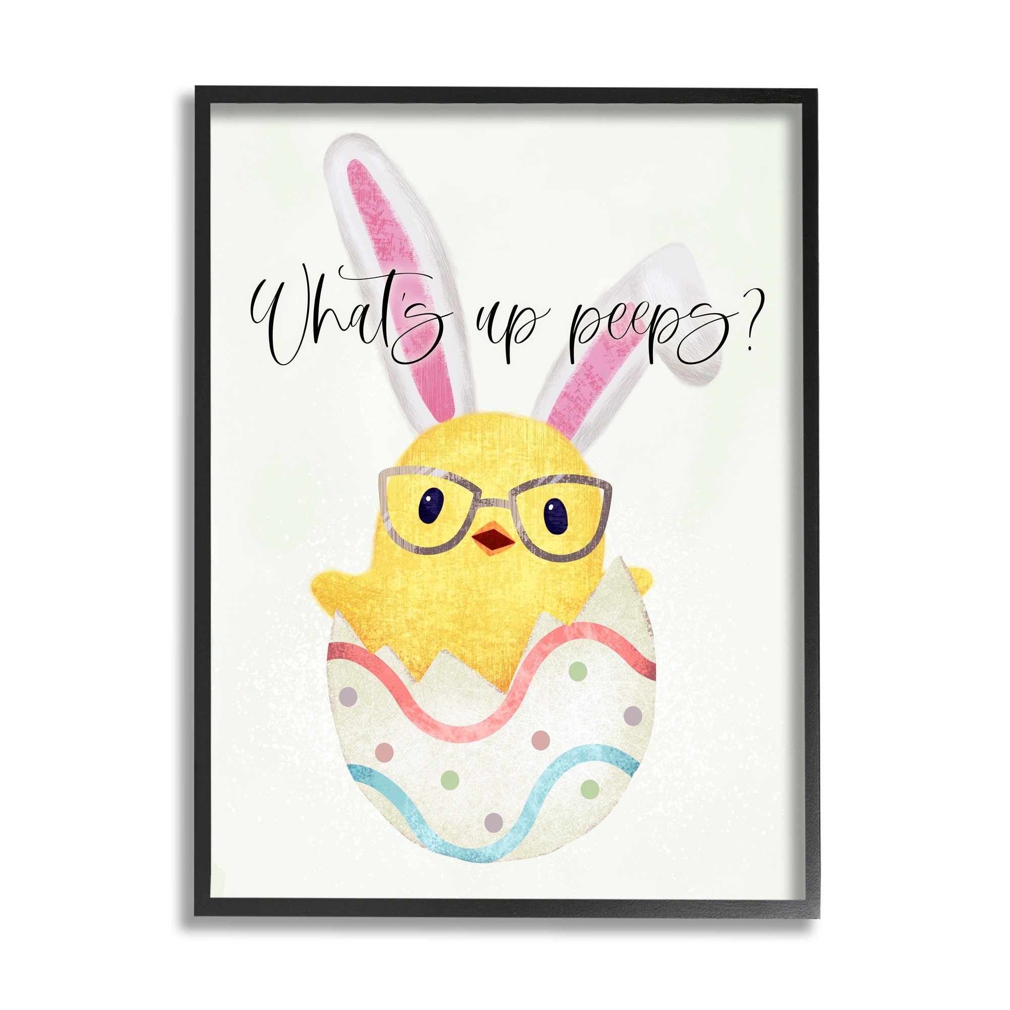 Stupell Industries What's Up Peeps Funny Easter Phrase Hatched Chick, 24 x 30,Design by Ziwei Li