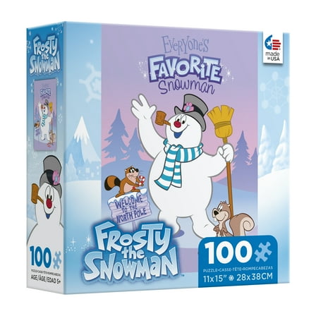 Ceaco 100-Piece Kids Frosty the Snowman Everyone's Favorite Snowman Interlocking Jigsaw Puzzle