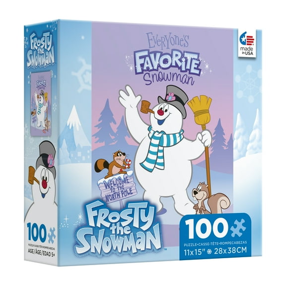 Ceaco 100-Piece Kids Frosty the Snowman Everyone's Favorite Snowman Interlocking Jigsaw Puzzle