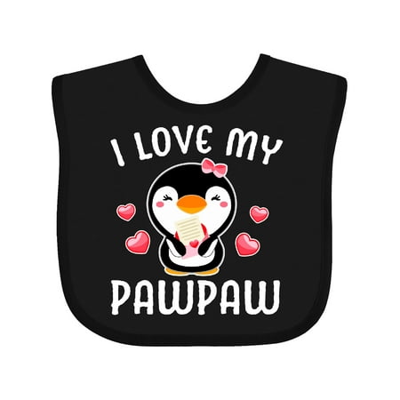 

Inktastic I Love My Pawpaw with Cute Penguin and Hearts Gift Baby Girl Bib