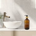 thumbnail image 2 of Unique Bargains 1 Pc Elegant Contains the Letters DISHES Soap Pump Dispenser for Bathroom 16.9oz Brown, 2 of 6