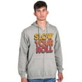 thumbnail image 5 of Slow Your Roll Saying Geek Nerd Gym Zip Up Hoodie Men's Women's Brisco Brands L, 5 of 6