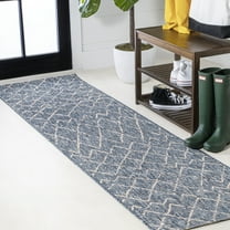 JONATHAN Y SANTA MONICA 2 x 8 Runner Rug, Madaba Moroccan Trellis - Navy/Light Gray, SMB114B-28
