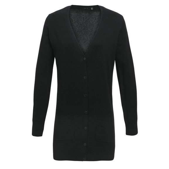 Premier Womens Longline V Neck Knitted Cardigan