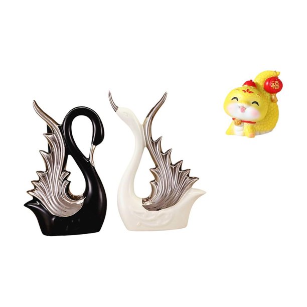 Figuras De Cisne Y Serpiente, Escultura De Resina De Cerámica, Adorno De Escritorio, Estante, Centro De Mesa, Aniversario, Chimenea, Oficina, Dormitorio, Regalo De Inauguración De La Casa