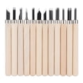 thumbnail image 1 of Hand-Made Wood Engraving Knife, Wood Carving Tool Set Portable Steel Material 12Pcs With Plastic Storage Box For Wood Clay Rubber Linoleum Blocks For Carving, 1 of 8