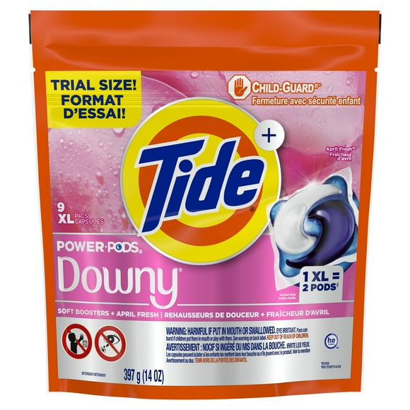 Tide Power PODs + Downy Laundry Detergent Pods, Soft Boosters + April Fresh, 9CT
