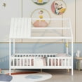 thumbnail image 3 of Bellemave Full House Bed, Full Size Wood Bed Frame with Roof and Fence, Montessori Beds Frame with Slats, No Box Spring Needed (White), 3 of 9