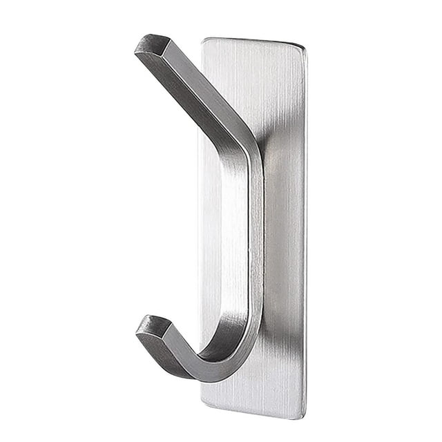 Gancho autoadhesivo de acero inoxidable - pack de 4, sin taladro montado en la pared para baño, cocina, toallas, batas, abrigos, instalación sin daños