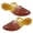 brown-40, variant on Women Pointed Toe Middle Heel Sandals Hollowed Out Clear PVC Jelly Colorful Slippers Ankle Straps Beach Shoes for