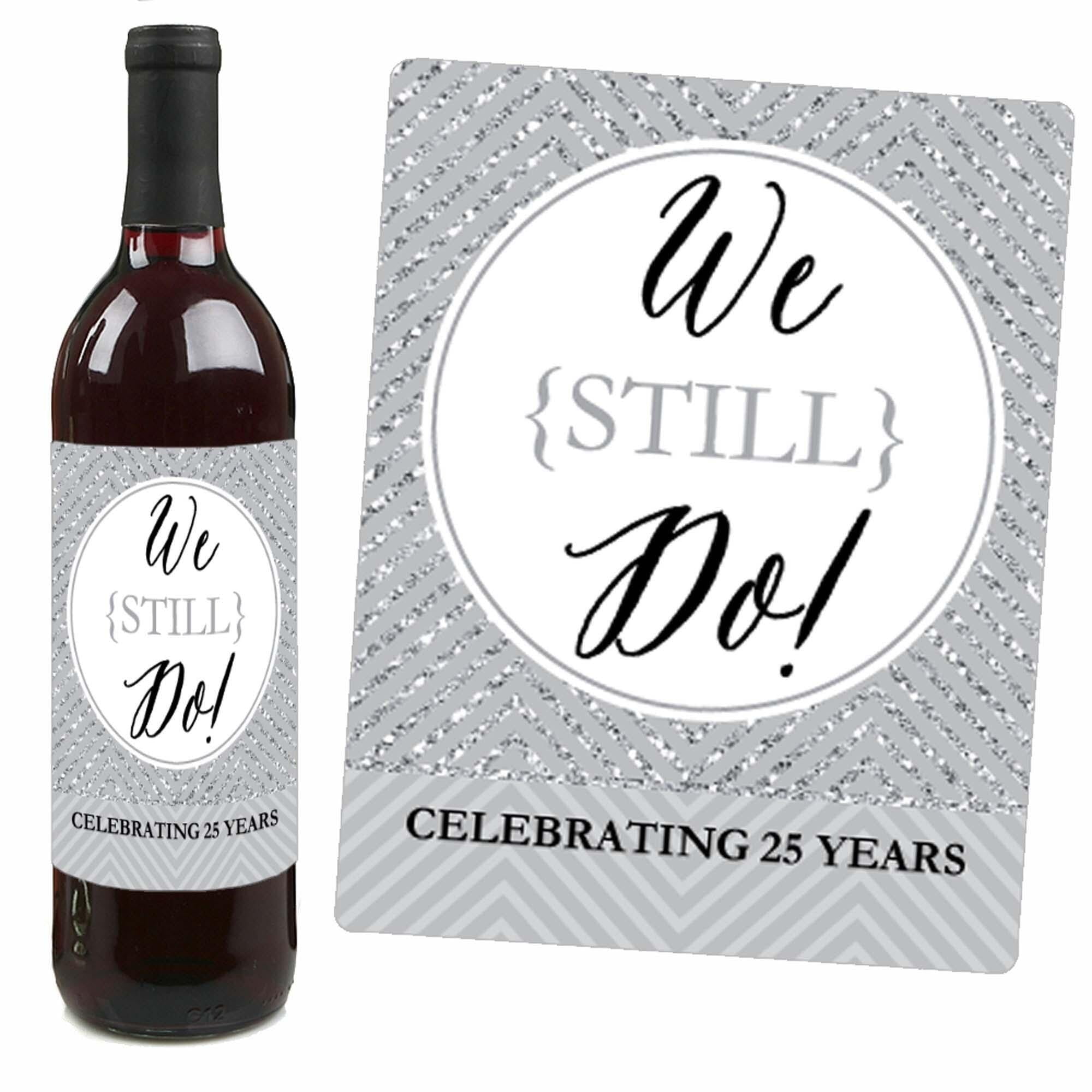  5 Wedding Anniversary Wine Label Stickers For 20th 25th 30th  40th 50th Gift Ideas, Best Funny Cute Romantic Marriage Couple Presents For  Him or Her, Men or Women Accessories Supplies and