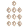 thumbnail image 6 of 10X Diamante Pearl Beads Flat Back Button Scrapbook Sewing Craft Beige, 6 of 8