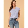 thumbnail image 2 of blusa de gasa con mangas casquillo ligera con volantes para mujer Púrpura S, 2 of 6