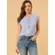 thumbnail image 2 of blusa de gasa con mangas casquillo ligera con volantes para mujer Púrpura S, 2 of 6