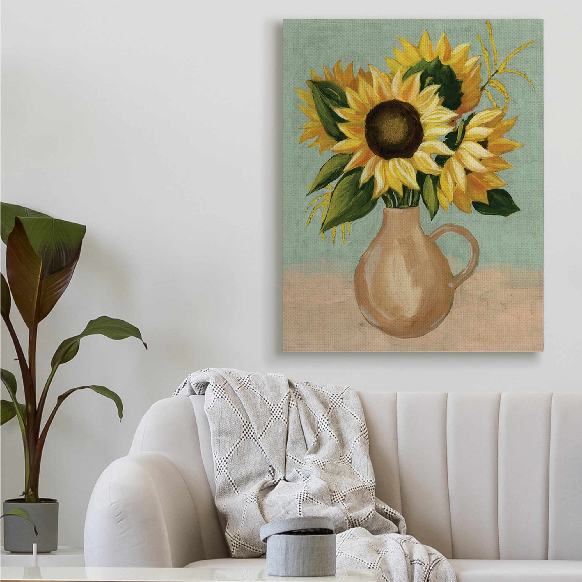Stupell Industries Summer Sunflower Bouquet in Brown Country Pitcher,36 x 48,Designed by Grace Popp